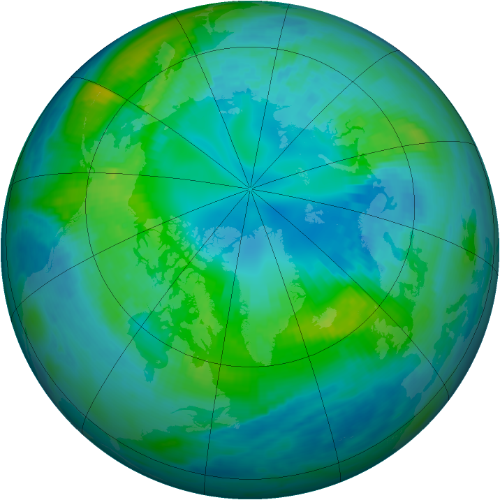 Arctic ozone map for 19 October 1986